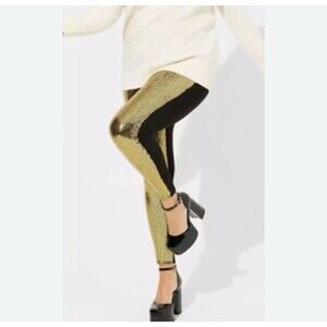 Torrid Full Length Signature Waist Sequin Leggings Black/Gold Size 3